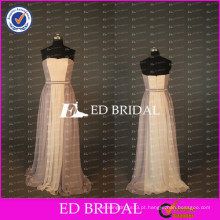 2017 ED Bridal New Arrival Duas cores emendando Chiffon Strapless Long Prom Dress With Sash